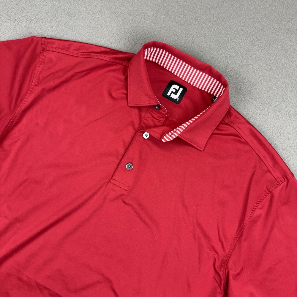 FootJoy FJ Golf Stretch Polo Shirt Mens Large Red Lightweight Collared
